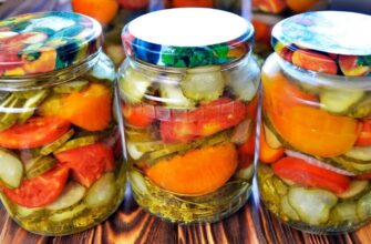 salat z ohirkiv pomidoriv i tsybuli v marynadi na zymu. retsept shvydkyy i ne skladnyy