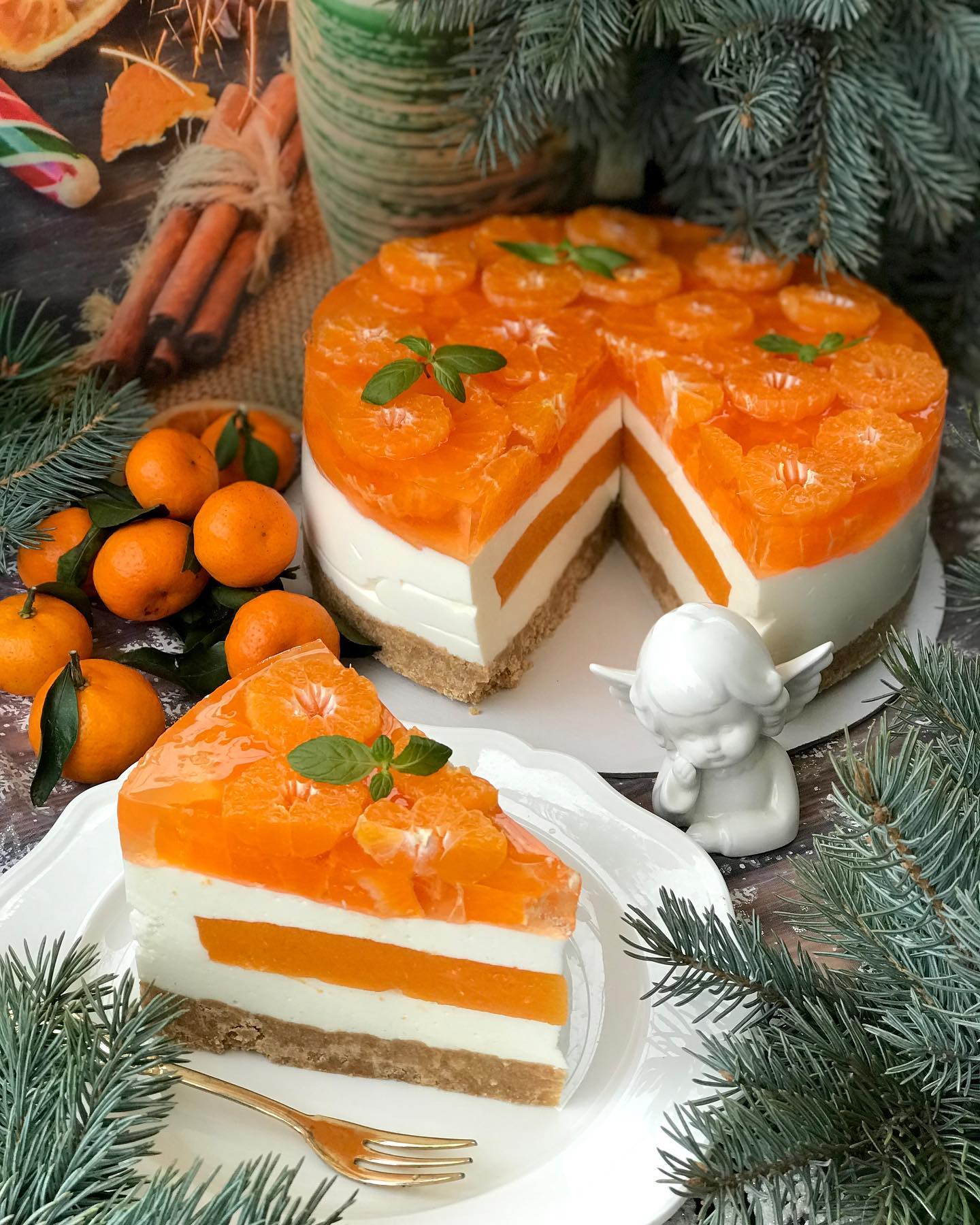 Справжній зимовий десерт БЕЗ випічки! Мандариновий чізкейк на швидку руку!