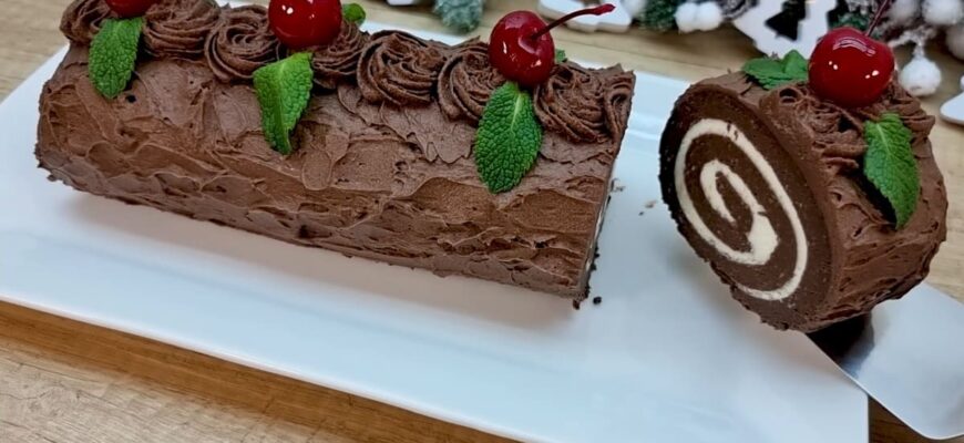 Ви не повірите, але цей десерт я готую БЕЗ випічки! Шоколадний рулет на швидку руку! 1 5725236786378
