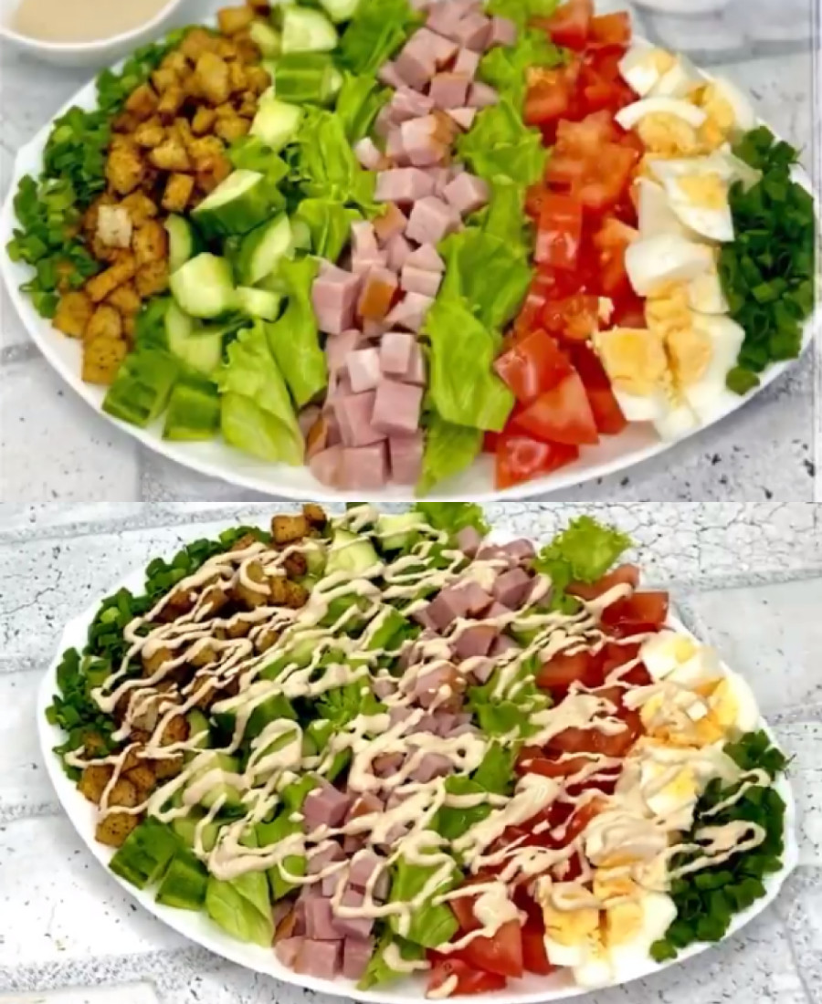 Салат, який ніколи не набридне! Легкий, літній з домашніми сухариками: Зі смачною універсальною заправкою