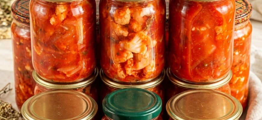 fb dilyus svoim formenym retseptom z tsvitnoi kapusty na zymu vyhodyt duzhe smachna hrumka kapusta i vidminnyy tomatnyy sik 12946